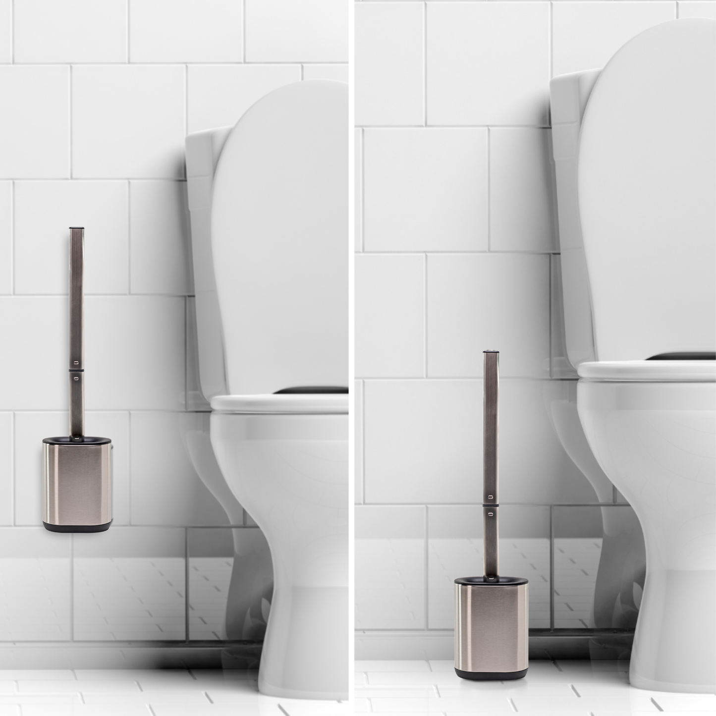 Escobilla de Baño en Acero Inoxidable y Silicona Pack de 2 Unidades
