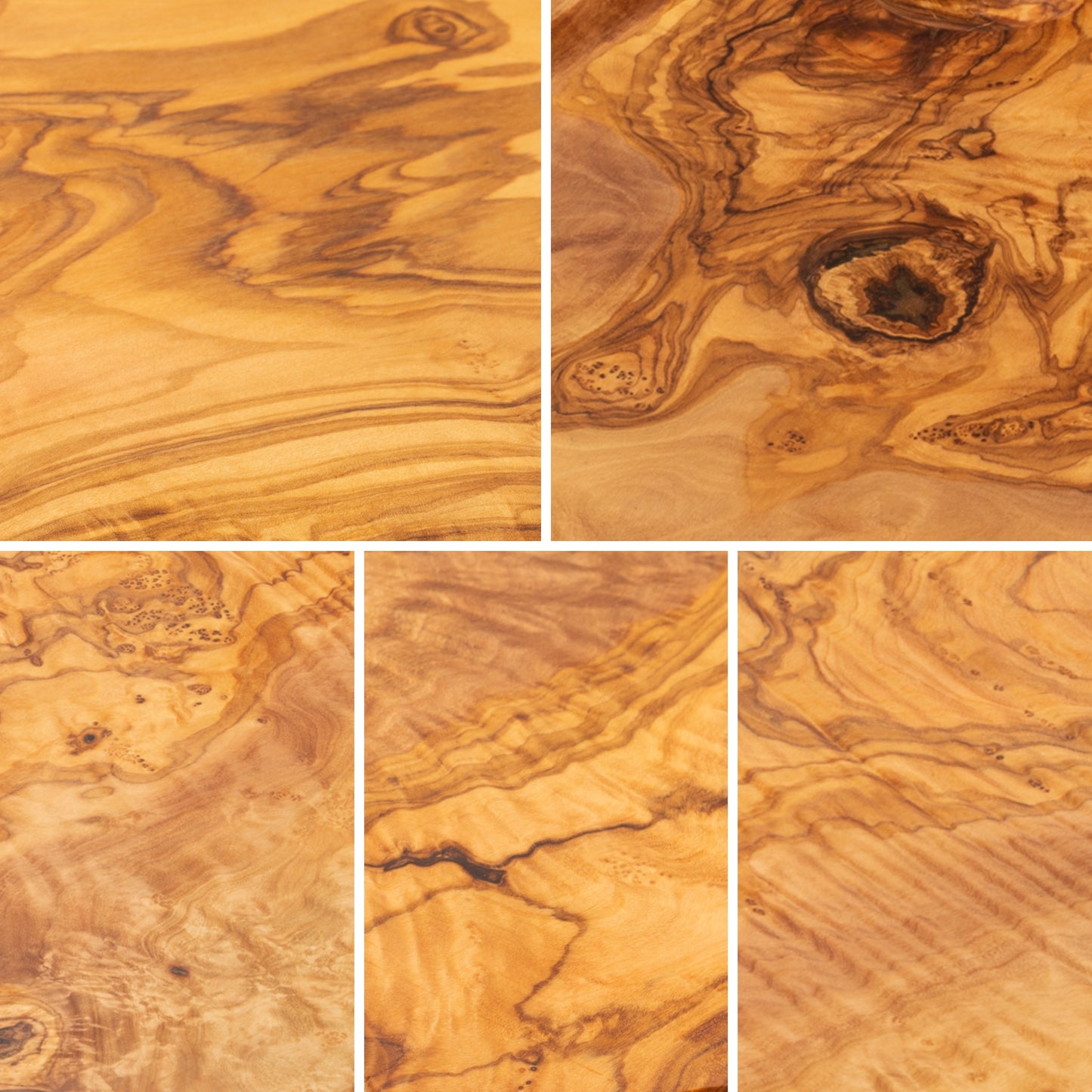 Mediterrane olijfhouten snij- en serveertafel MALLORCA, 100% handgemaakt, ovaal XXL, worstjes, vlees, barbecue, kaas, brood (ongeveer 51 x 26 x 2 cm)