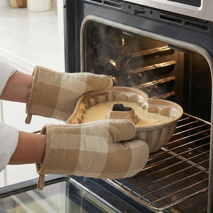 NEW ARRIVAL Molde AMOUR, bizcocho y tarta para horno, doble capa antiadherente, aluminio fundido de larga vida, cocción uniforme, 28×26×10 cm, 2 L