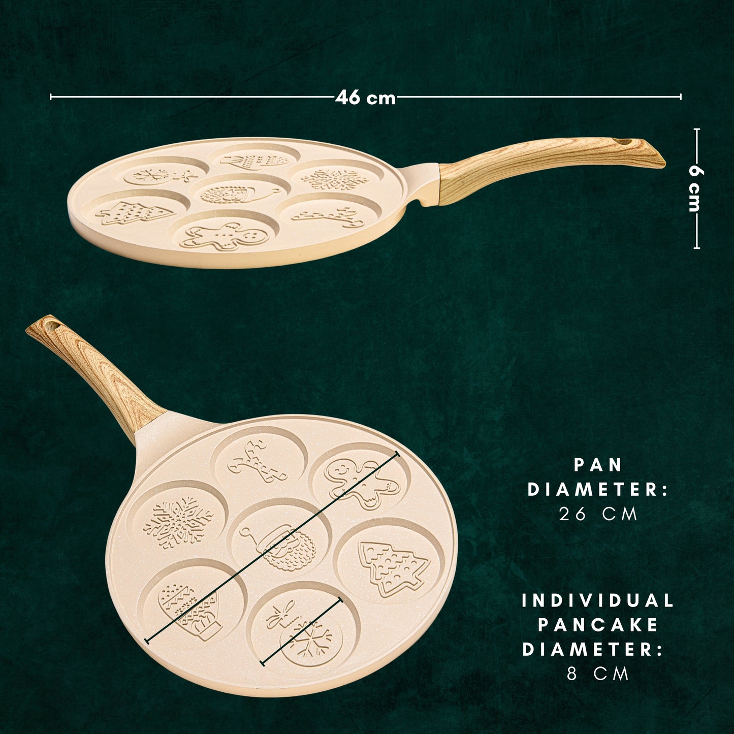 Beige Christmas Design Pancake Pan