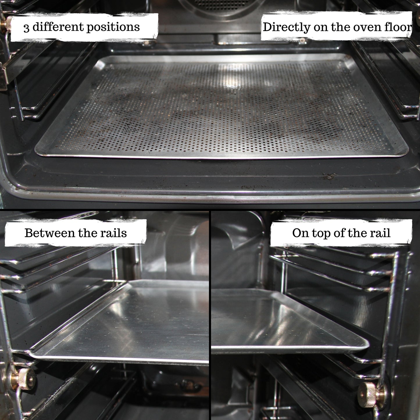 NEW ARRIVAL Bandeja MICRO Perforada en Acero, industry standard, ideal para hornos de 46 cm, circulación uniforme del calor, 45.7×30 cm (grosor 2 mm)