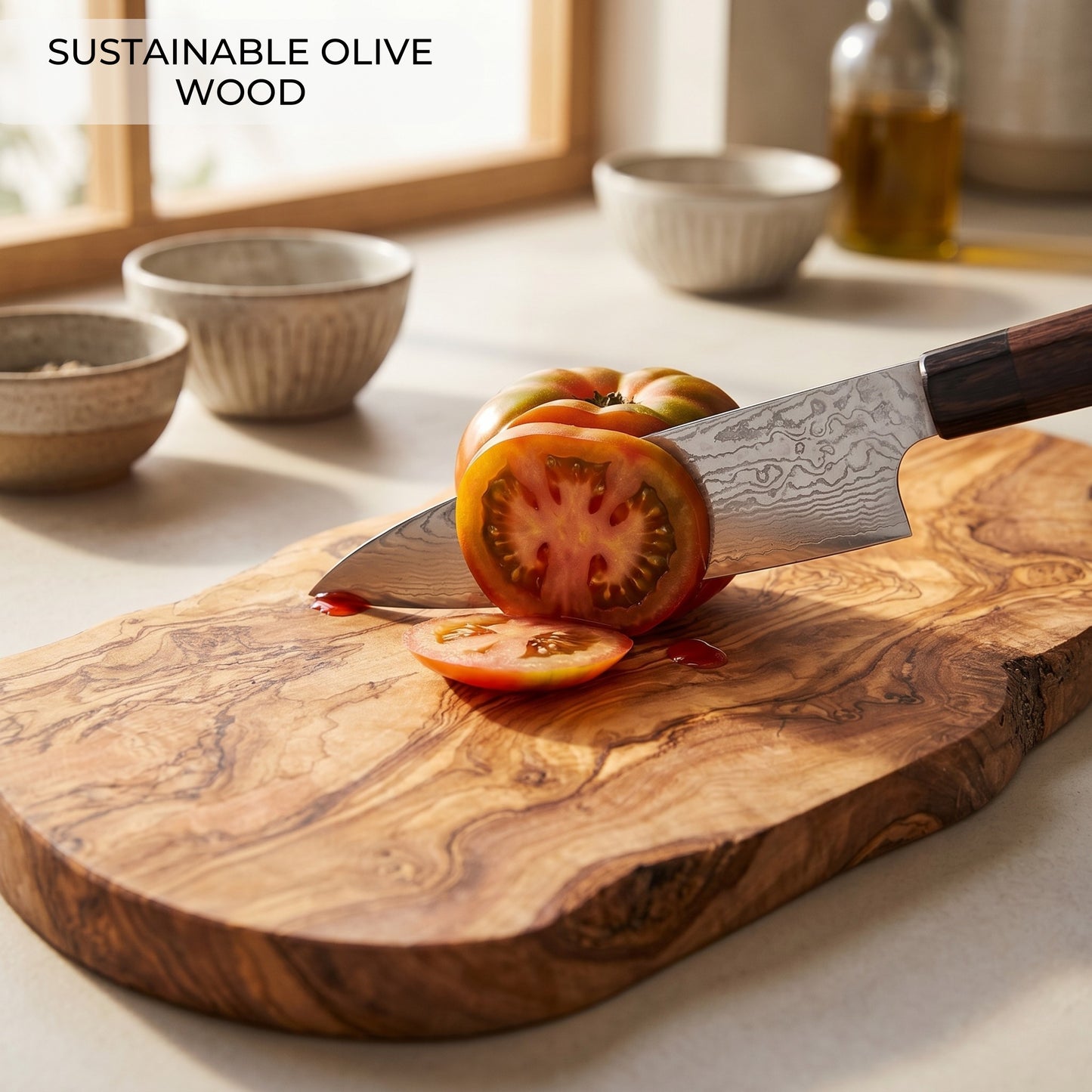 Tabla en Madera de Olivo Natural ATENAS 43×21 cm