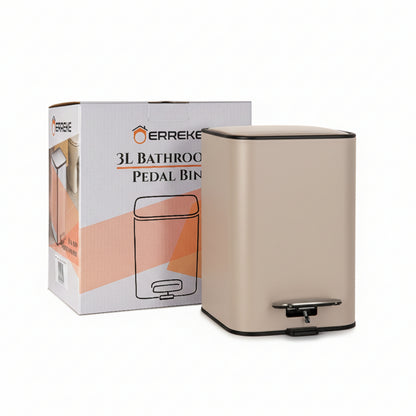 Papelera de Baño con Pedal Soft-Close Color Sandstone Beige