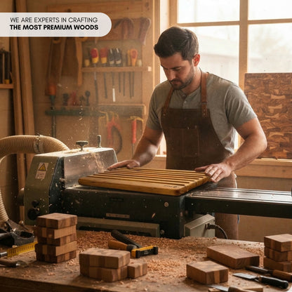 Tagliere Reversibile in Legno di Teak con Scanalature per il Pane