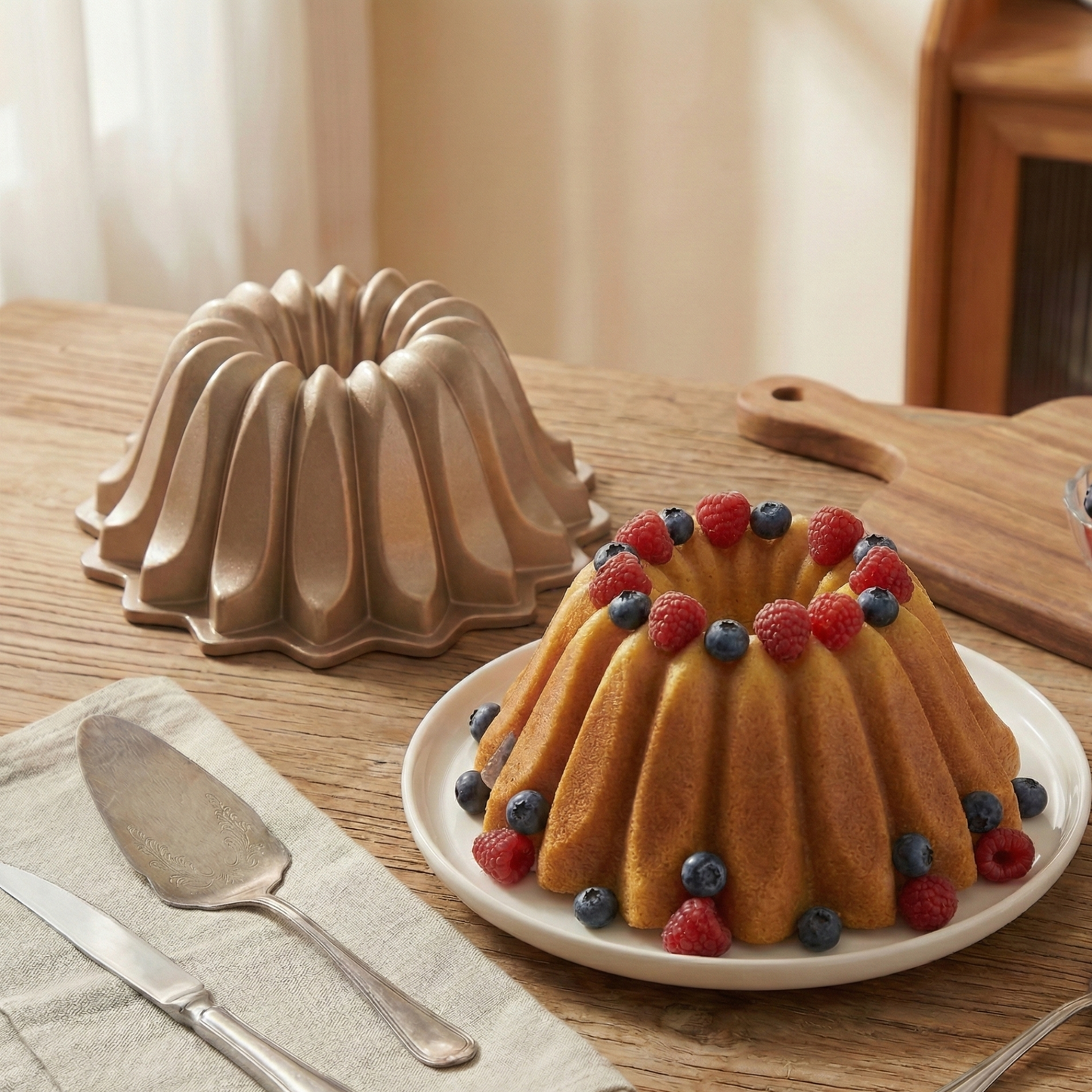 NEW ARRIVAL Molde FLARE, bizcocho y tarta para horno, doble capa antiadherente, aluminio fundido de larga vida, cocción uniforme, Ø24 cm, 2.5 L