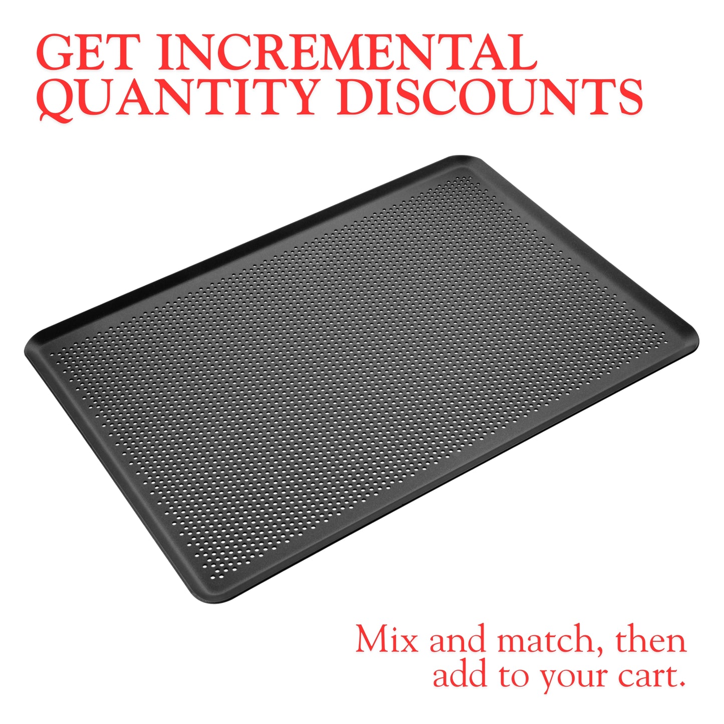NEW ARRIVAL Bandeja MICRO Antiadherente Perforada, industry standard, circulación uniforme del calor, 45.7×33 cm (grosor 2 mm)