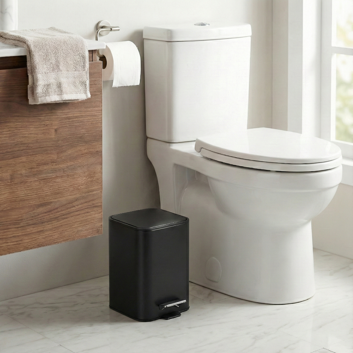 Bad-Treteimer 3 L mit Pedal, Farbe Onyx Black