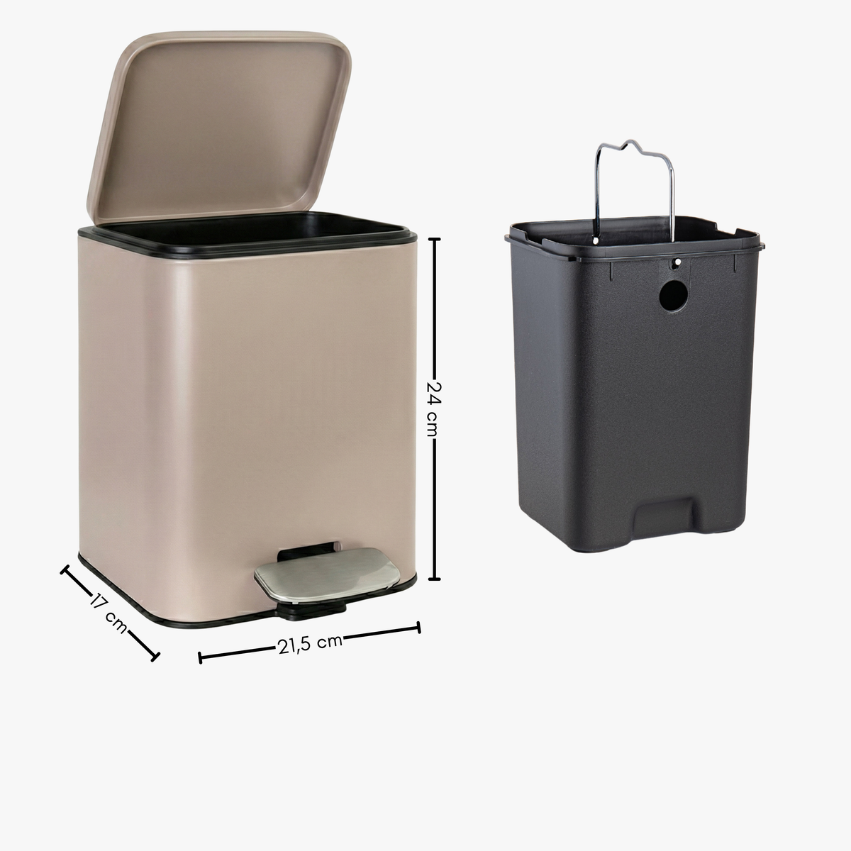 3 L Bathroom Pedal Bin, Colour Sandstone Beige