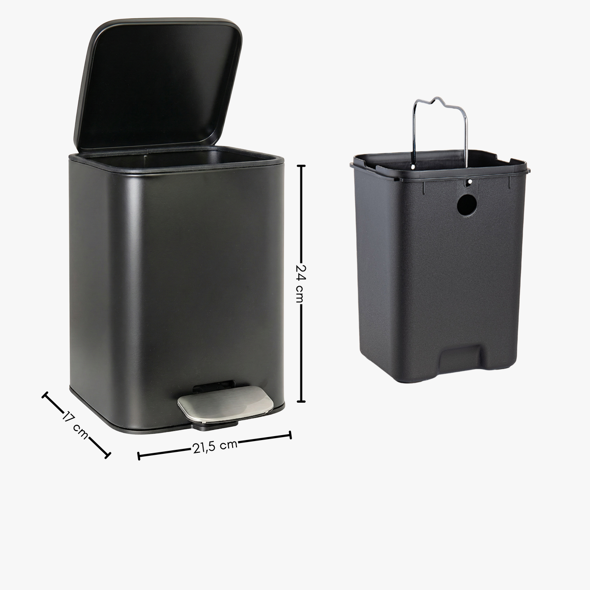 Bad-Treteimer 3 L mit Pedal, Farbe Onyx Black