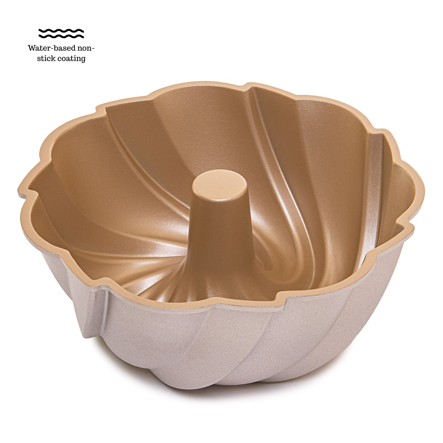 NEW ARRIVAL Molde TWIST para bizcocho y tarta, aluminio fundido con doble capa antiadherente, cocción uniforme, color oro rosa, Ø24 cm, 2.5 L