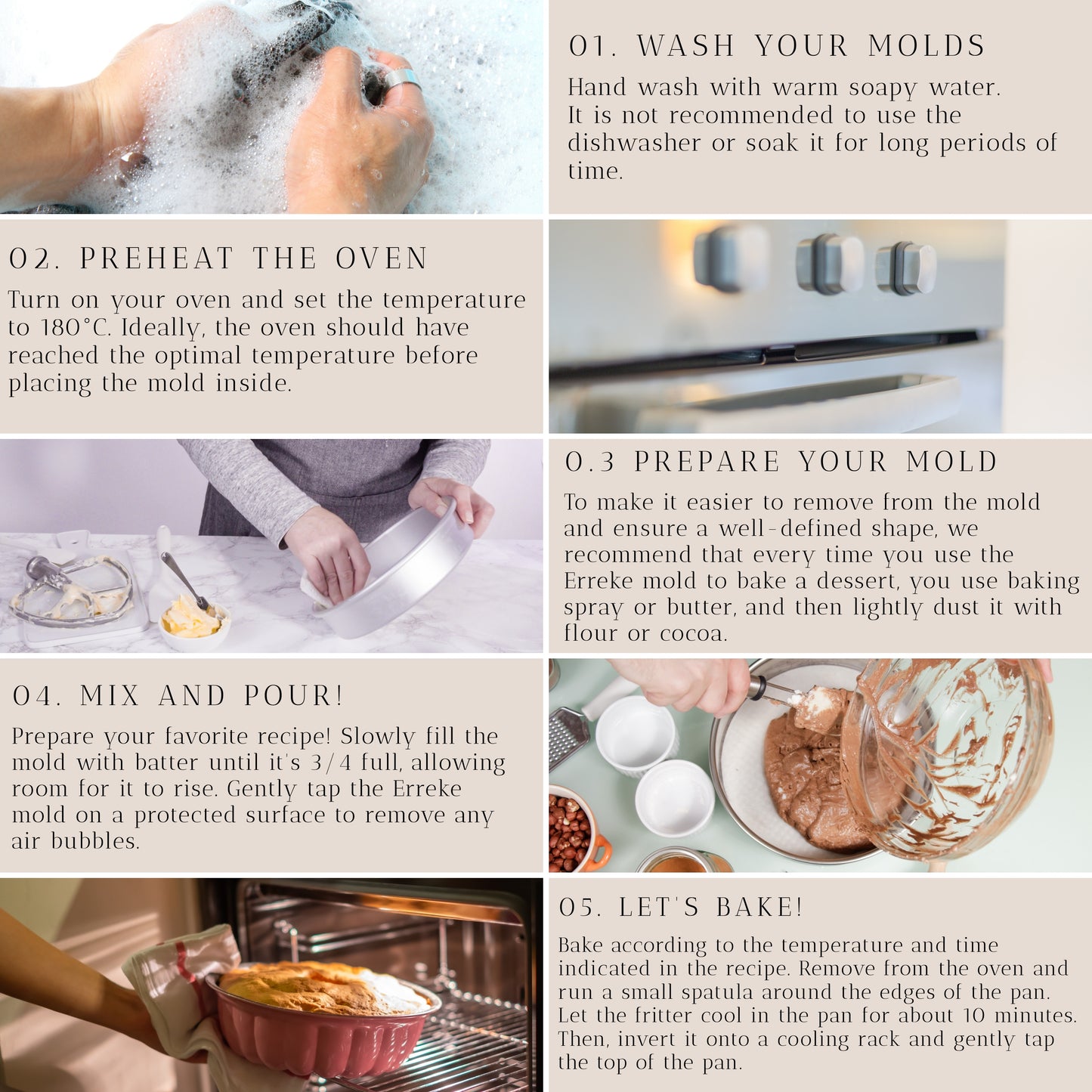 NEW ARRIVAL Molde TWIST para bizcocho y tarta, aluminio fundido con doble capa antiadherente, cocción uniforme, color oro rosa, Ø24 cm, 2.5 L