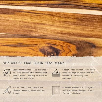 NEW ARRIVAL Bandeja para Servir en Madera de Teca Natural GUADALUPE, rectangular y resistente, con 3 compartimientos y cuenco para salsas, ideal para carnes, pollo, embutidos y tapas (28×23×3.4 cm)