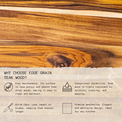 Bandeja para Servir en Madera de Teca Natural MARTINICA, resistente, con 4 compartimientos y cuenco para salsas, ideal para carnes, pollo, embutidos y tapas (35.5×35.5×2.4 cm)