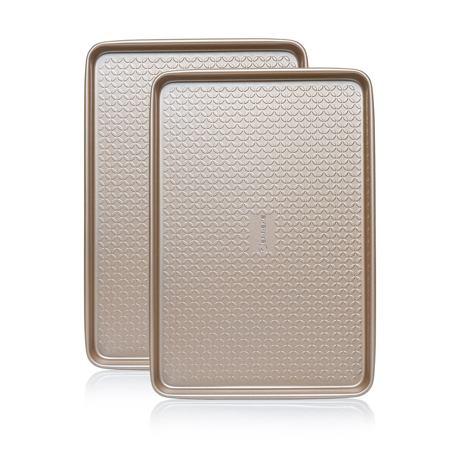 Set di teglie da forno con griglia, acciaio al carbonio 0,8 mm, doppio rivestimento antiaderente, ideale per pasticceria e arrosti, 40×27 cm