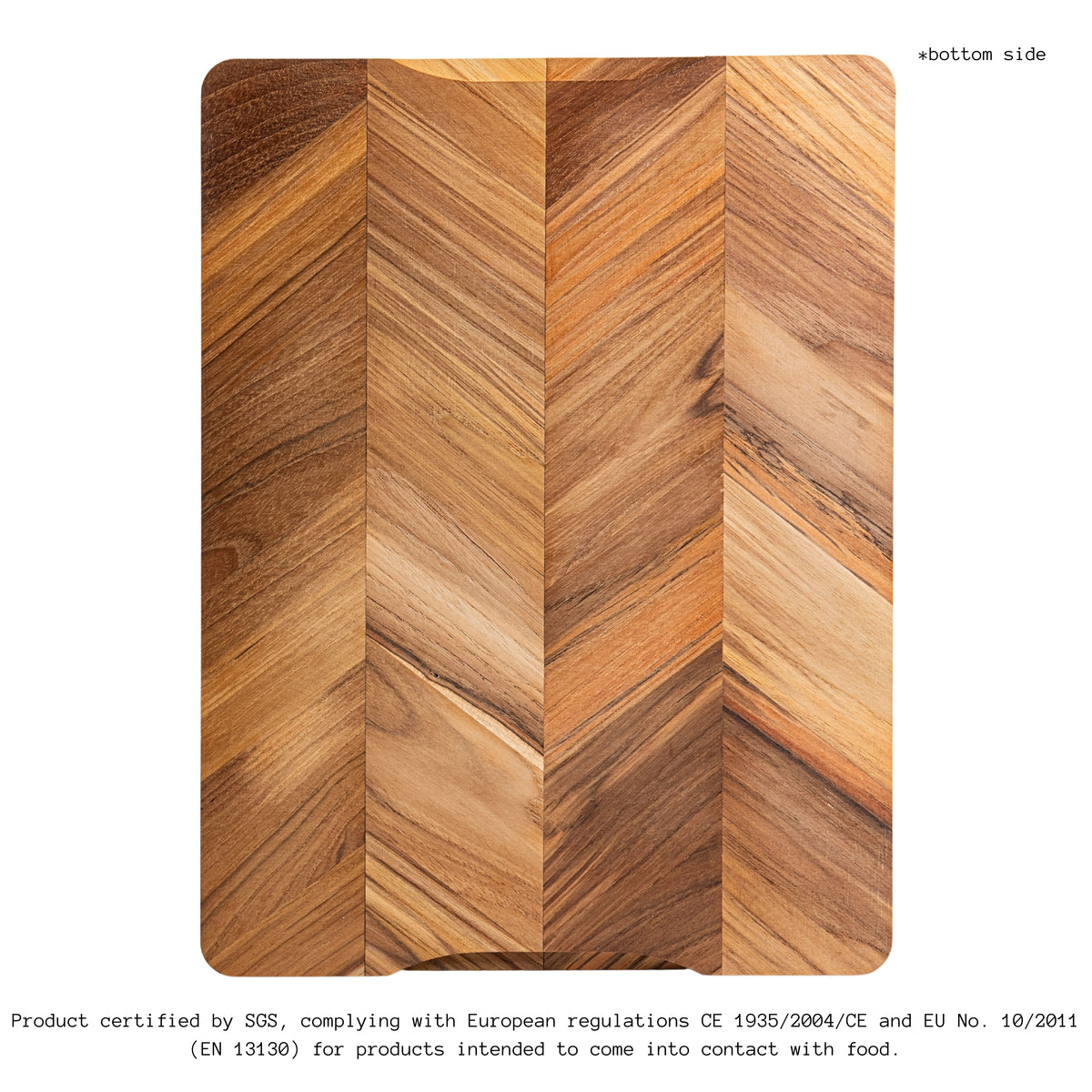 Planche en bois de teck au motif chevrons RODA 40,5 x 30,5 x 2 cm