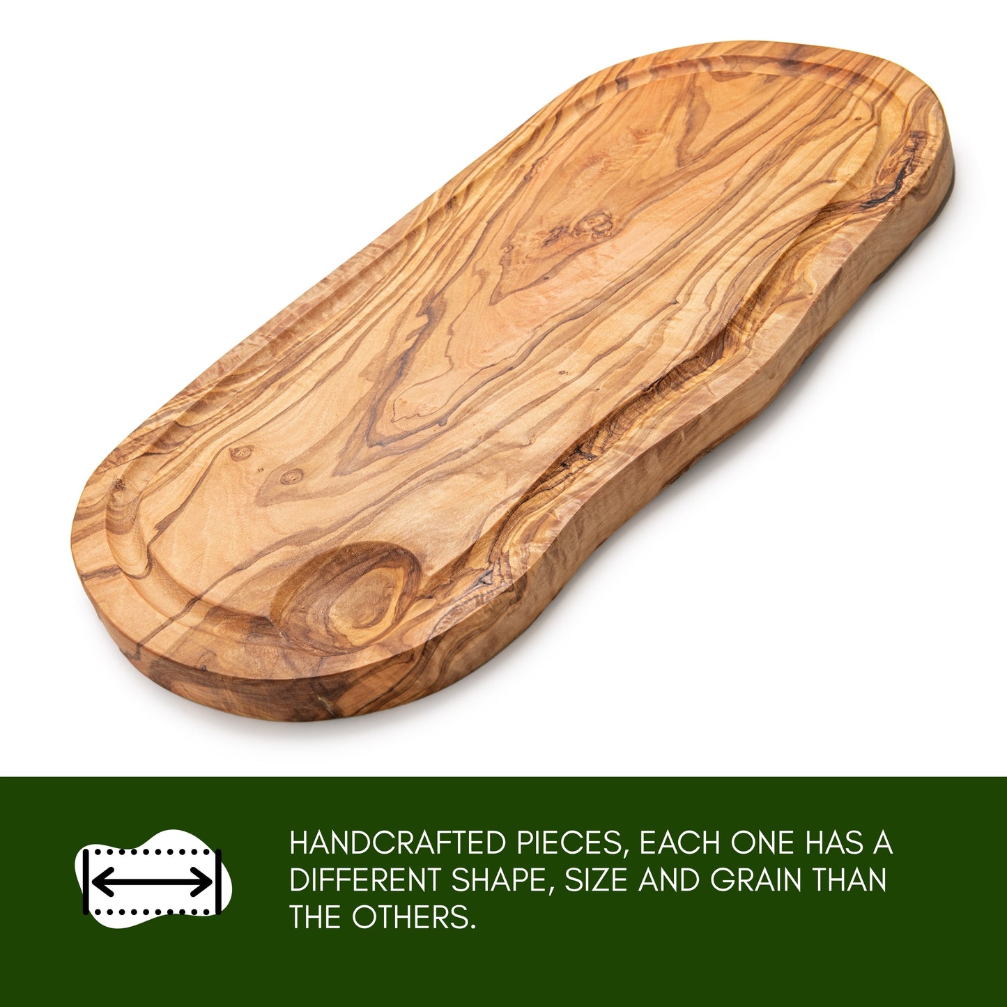 NEW ARRIVAL Tabla de Cortar y Servir en Madera Olivo Mediterráneo BUDAPEST, 100% artesanal, con ranura para líquidos, Embutidos, Carne, Barbacoa, Queso, Pan (43×21 cm)