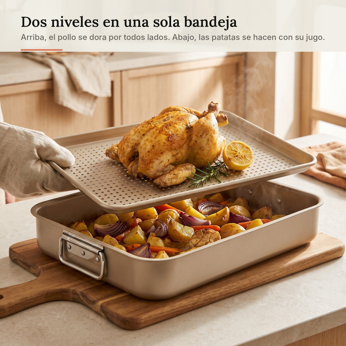 Bandeja de horno honda con lámina perforada Erreke