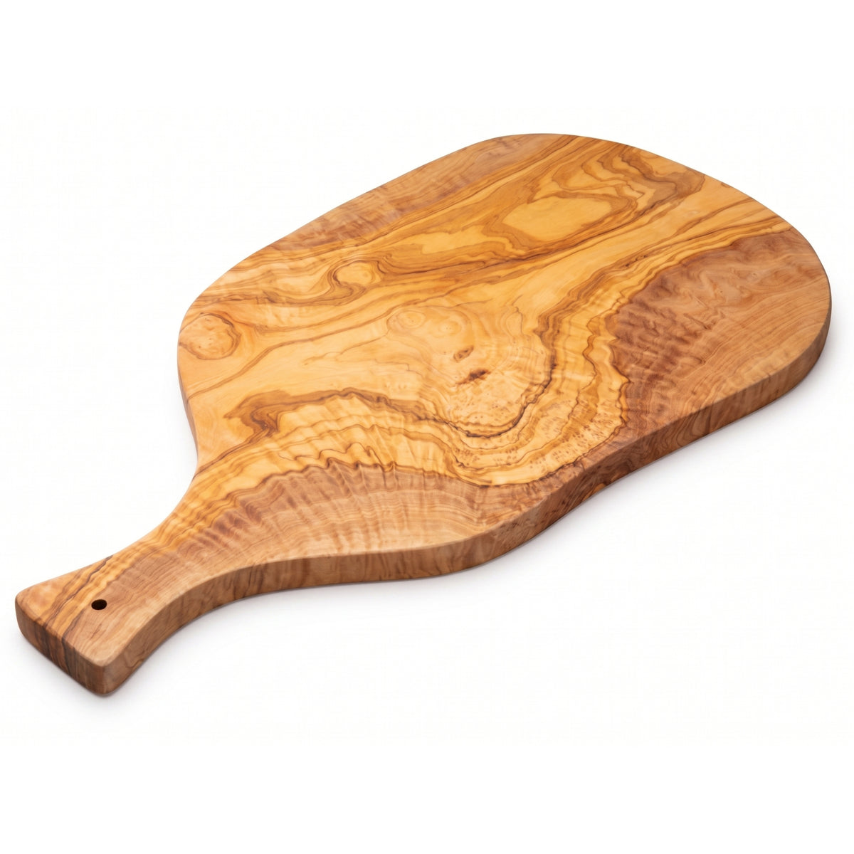 Natural Olive Wood Board MÁLAGA with Handle, 53 x 27 x 2 cm
