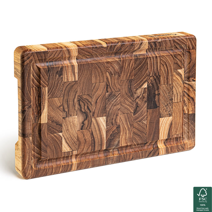 Tabla de Madera de Teca End Grain Compacta 30x20.5x3.2 cm RIO