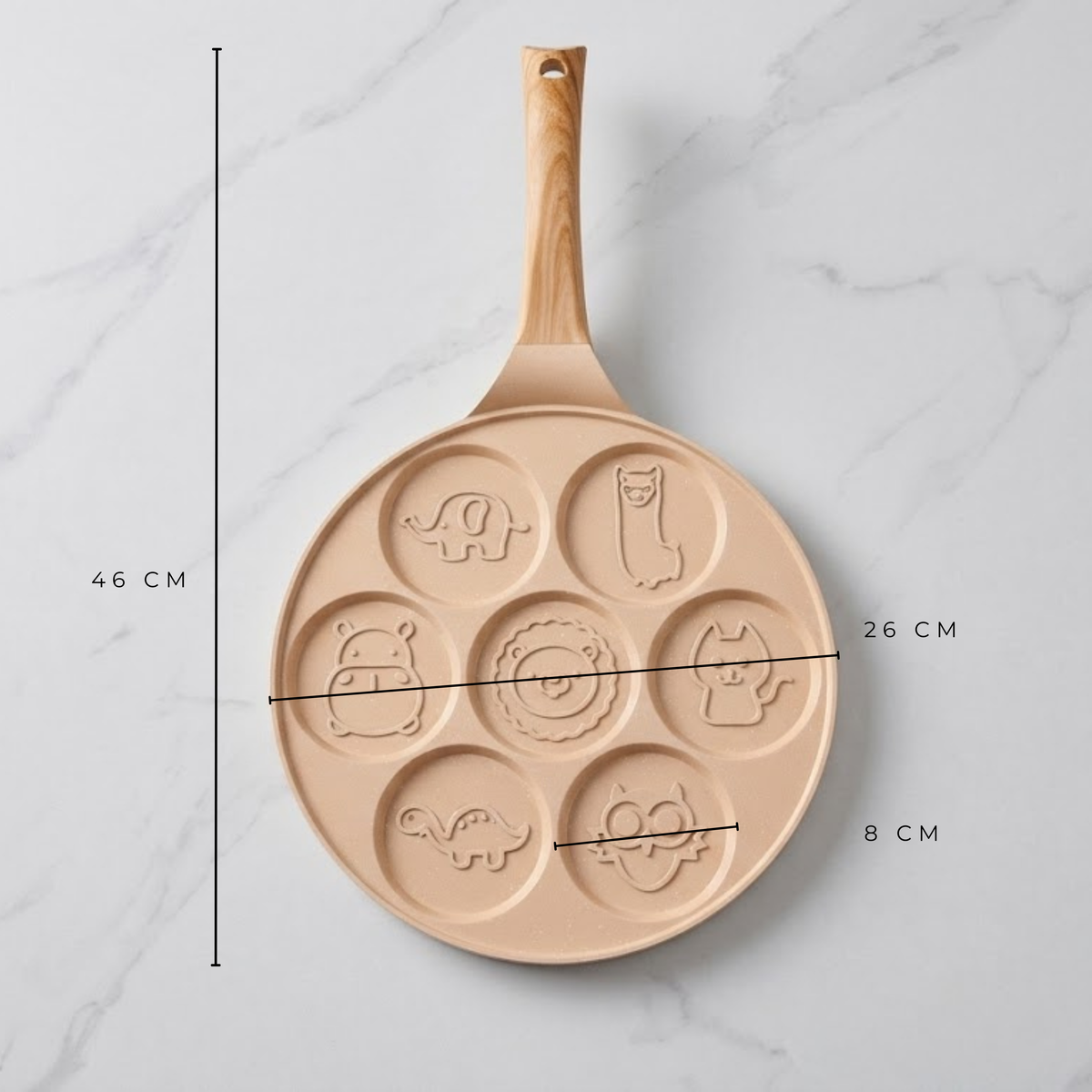 Frigideira para Panquecas com Design de Animaizinhos em Bege