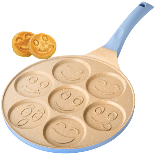Blue Smiley Face Pancake Pan