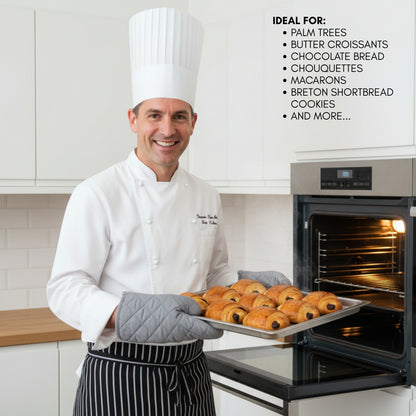 Baking Tray Set with Rack, 0.8 mm carbon steel, double non-stick coating, ideal for baking and roasting, 40×27 cm 