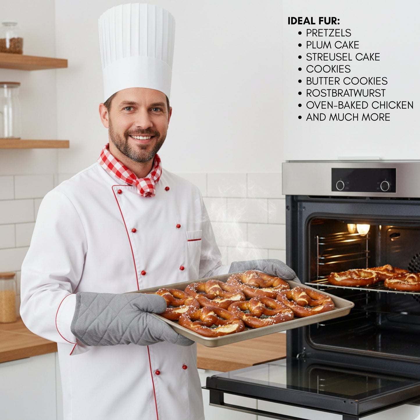 Baking Tray Set with Rack, 0.8 mm carbon steel, double non-stick coating, ideal for baking and roasting, 40×27 cm 