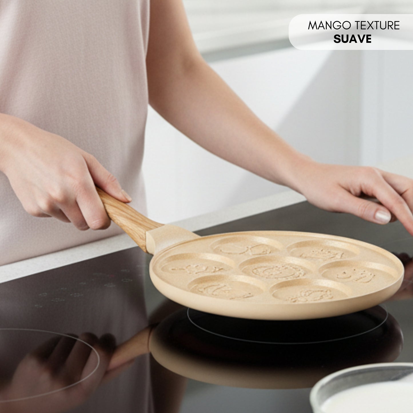 Pfannkuchenpfanne mit Tier-Design in Beige