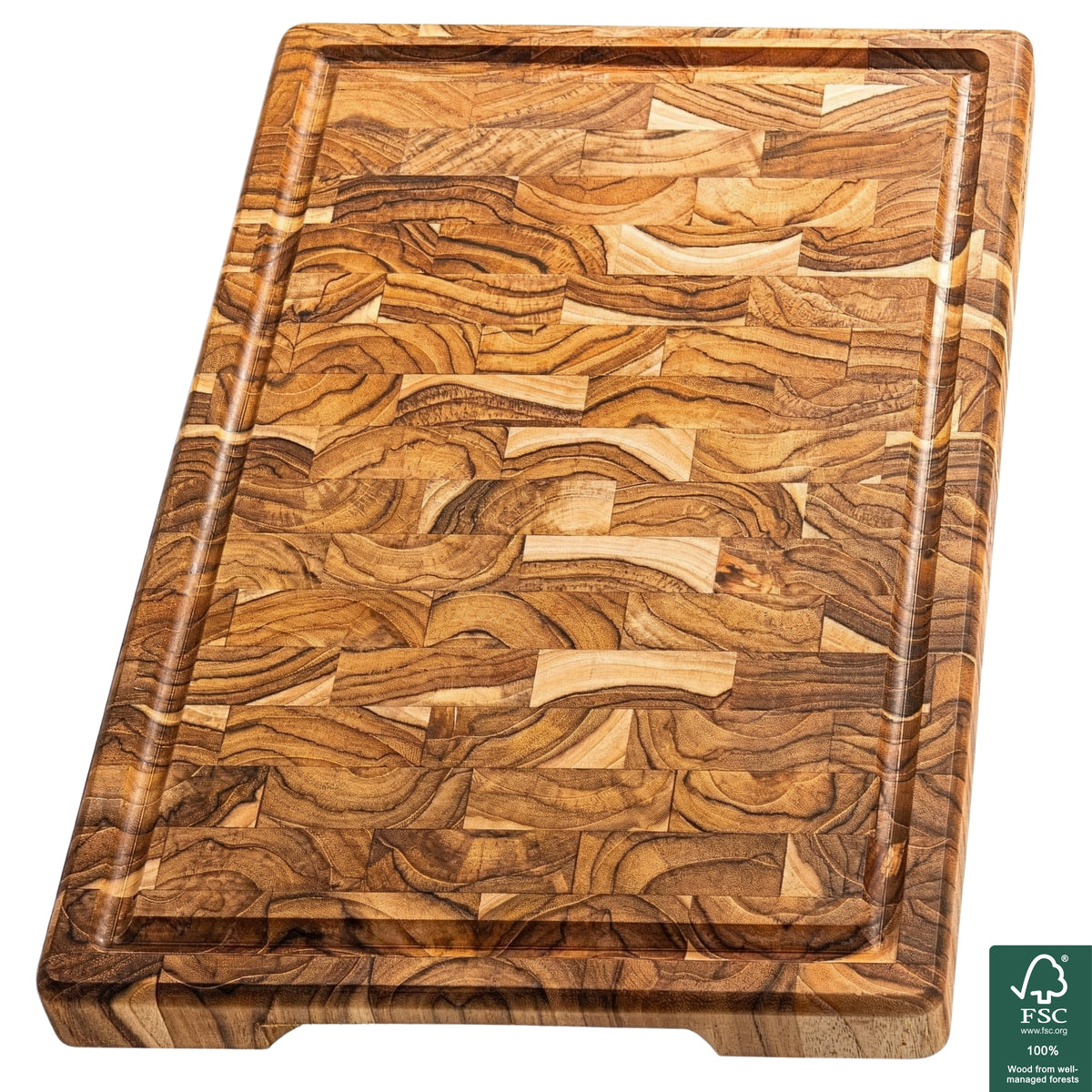 Teakhouten snijplank End Grain XL 44 x 30 x 3,8 cm BALI PLUS