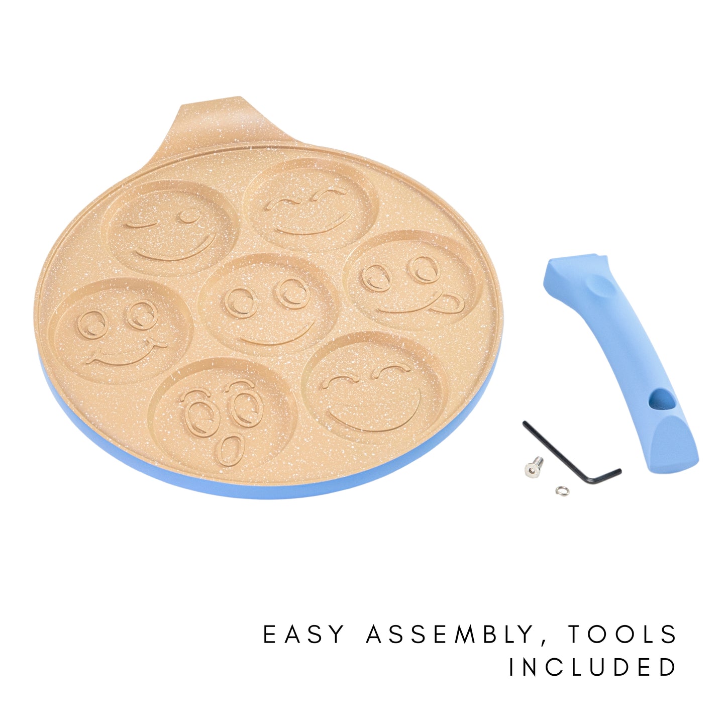 Sartén para Tortitas Diseño Caritas en Color Azul