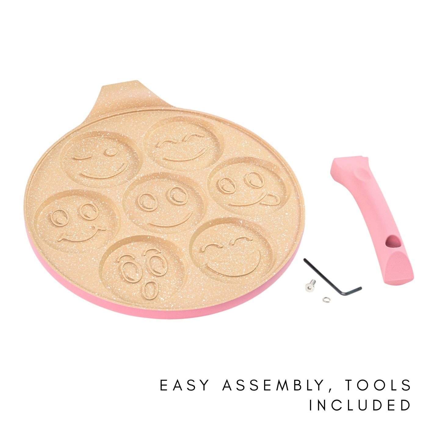 Pfannkuchenpfanne mit Smiley-Design in Rosa