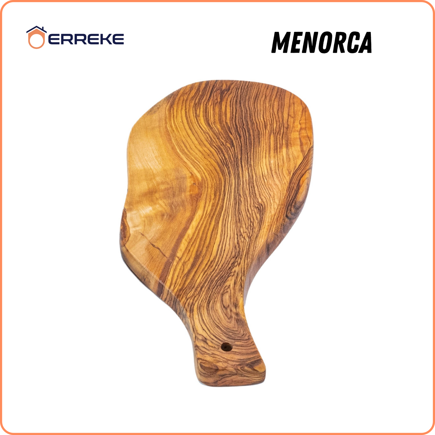 Set van 4 mediterrane olijfhouten serveerplanken MENORCA, handgemaakt, snijden, worstjes, barbecue-kaasbrood (geschatte afmetingen: 28x13x1,8 cm)