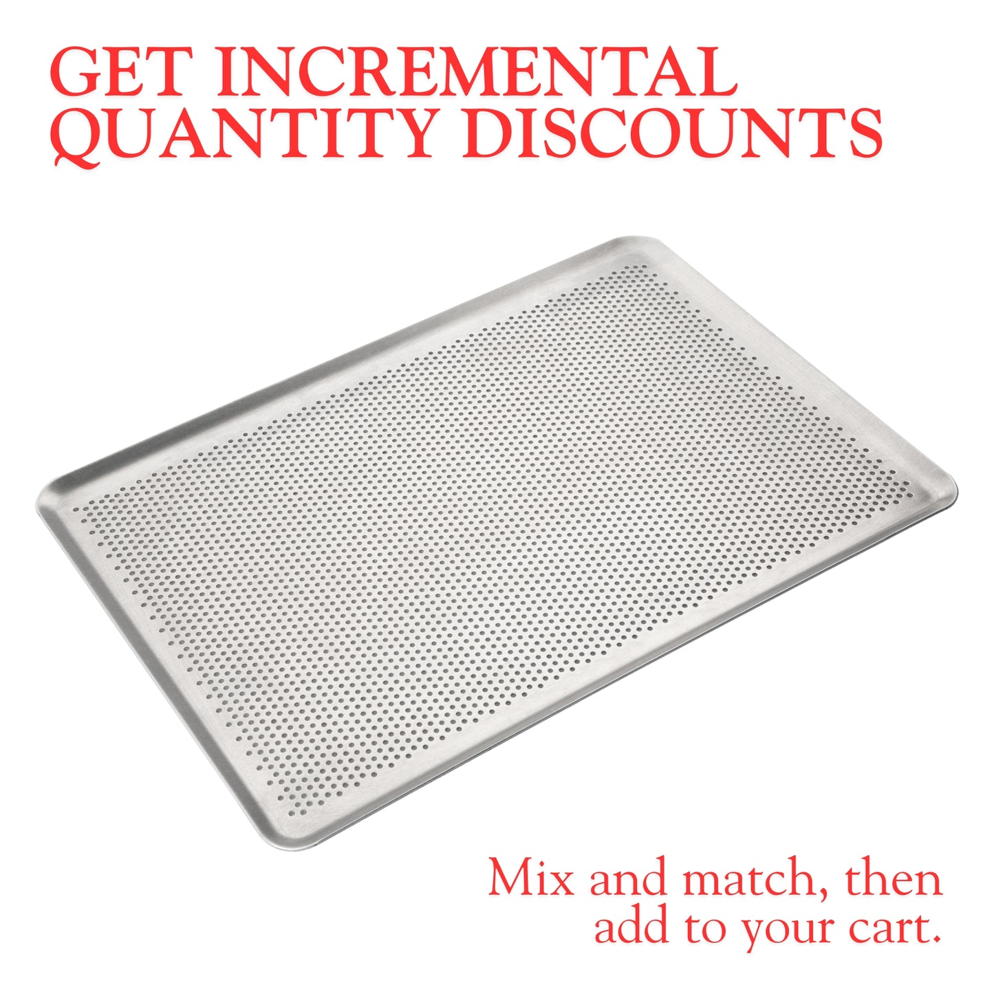 NEW ARRIVAL Bandeja MICRO Perforada en Acero, industry standard, ideal para hornos de 46 cm, circulación uniforme del calor, 45.7×30 cm (grosor 2 mm)