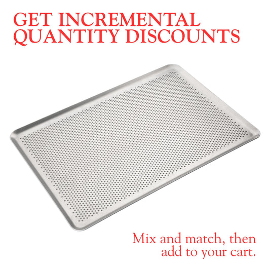 NEW ARRIVAL Bandeja MICRO Perforada en Acero, industry standard, ideal para hornos de 46 cm, circulación uniforme del calor, 45.7×30 cm (grosor 2 mm)