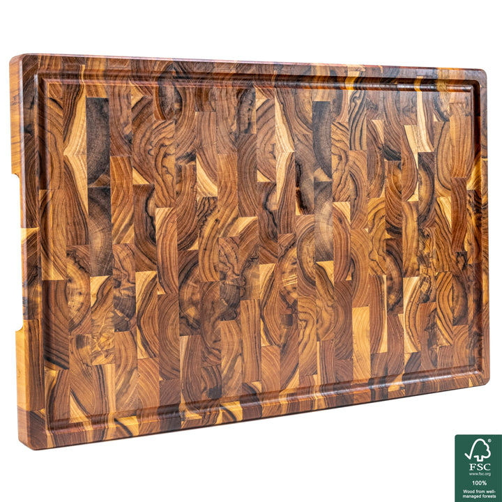 Tabla de Madera de Teca End Grain XXL 58x38x3.2 cm SIDNEY