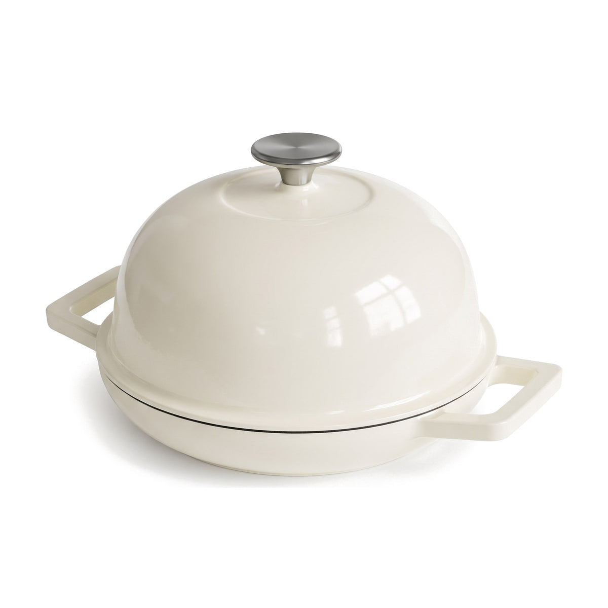 Horno de pan de hierro fundido Erreke marfil, cerrado, sobre fondo blanco
